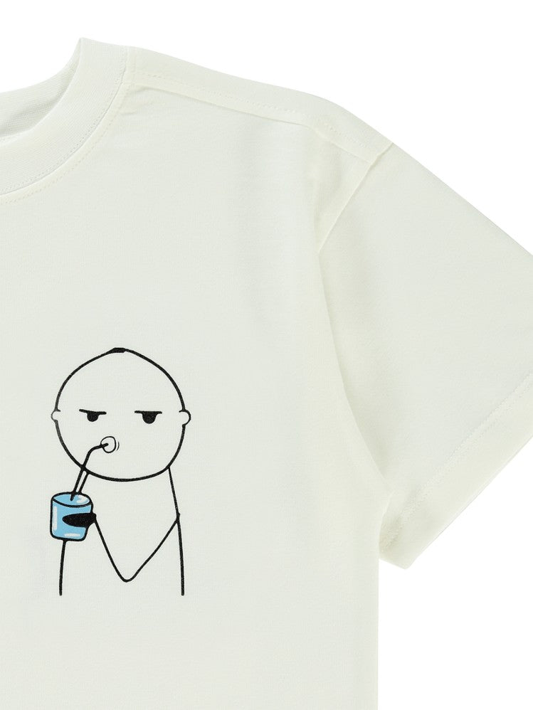 Mivil Boys Drink Baskılı 10-13 Yaş Tişört - Ekru