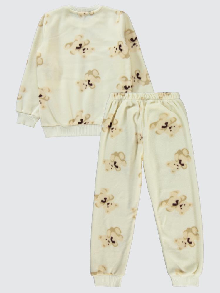 Civil Girls Ayıcık Desenli 10-13 Yaş Pijama Takımı - Beyaz