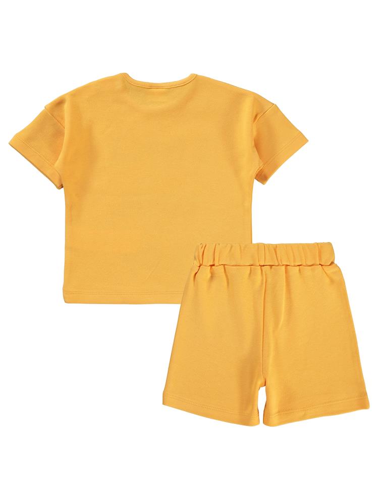 Civil Baby Yazı Baskılı 6-18 Ay Takım - Hardal