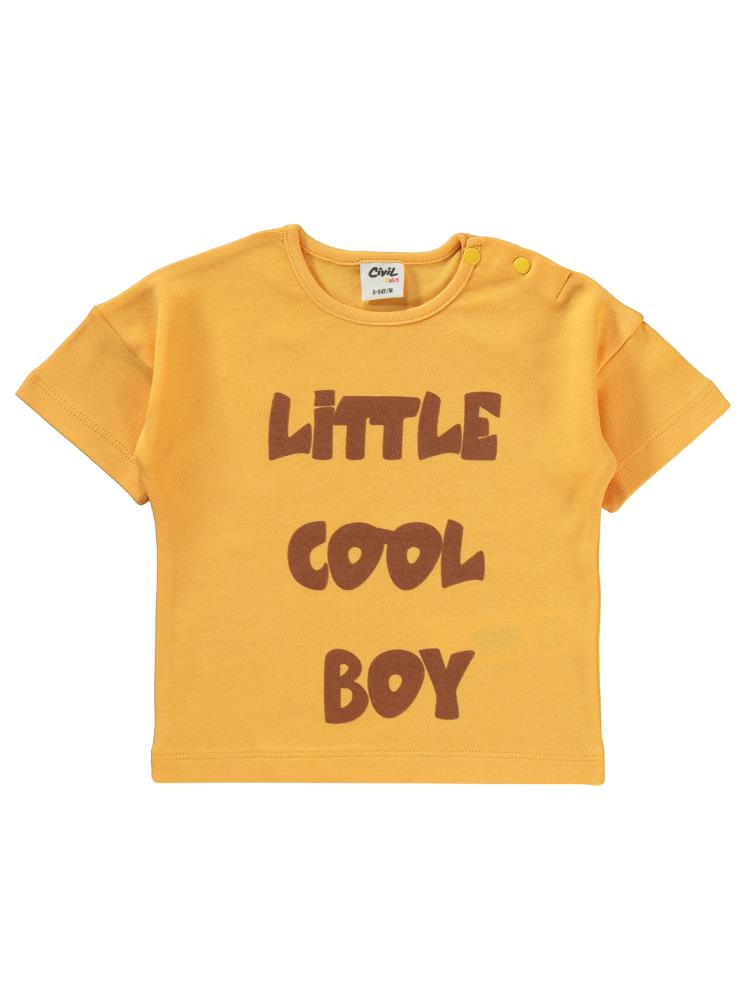 Civil Baby Yazı Baskılı 6-18 Ay Takım - Hardal