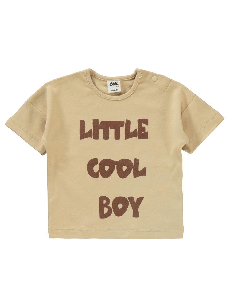 Civil Baby Yazı Baskılı 6-18 Ay Takım - Kahverengi