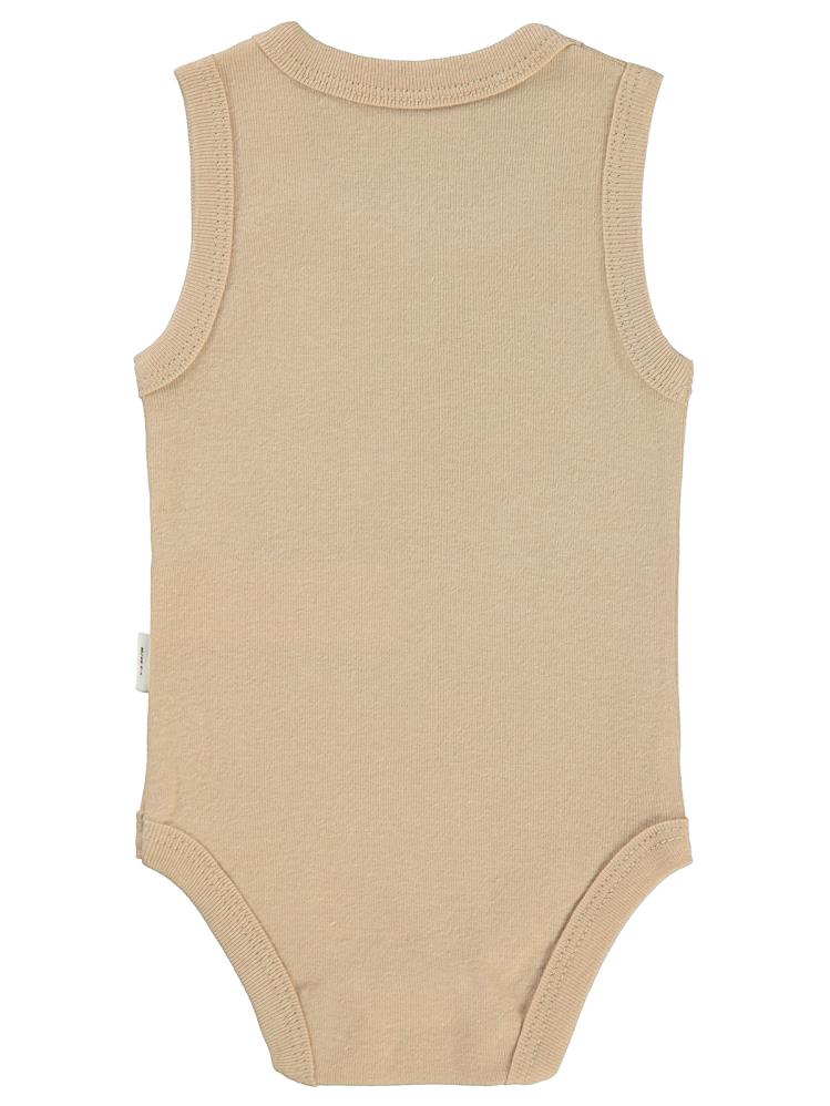 Civil Baby Dinozor Baskılı 1-36 Ay Çıtçıtlı Badi - Kahverengi