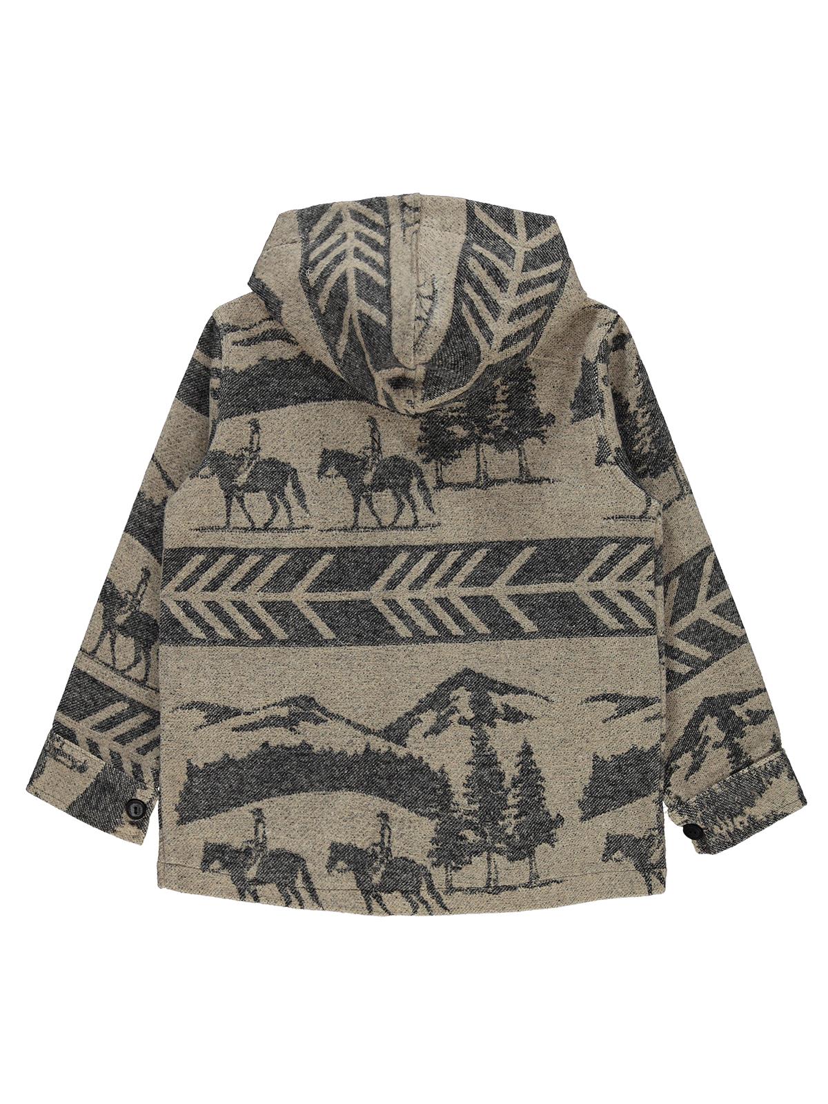 Civil Boys At Baskılı Kapşonlu 6-9 Yaş Gömlek - Siyah