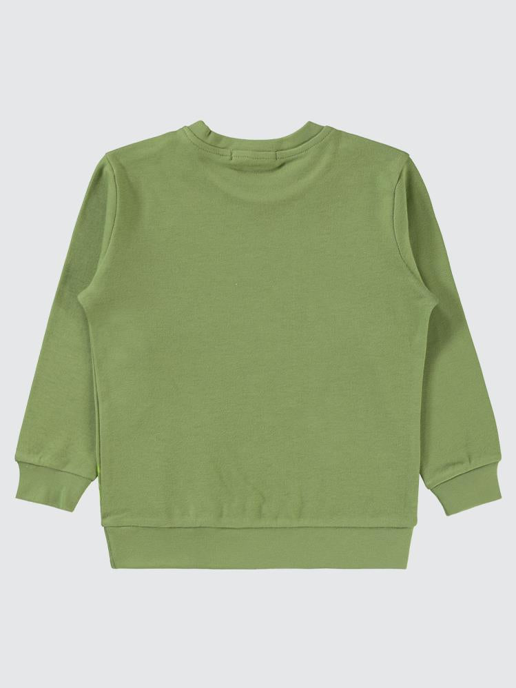 Civil Boys Emoji Baskılı 2-5 Yaş Sweatshirt - Haki