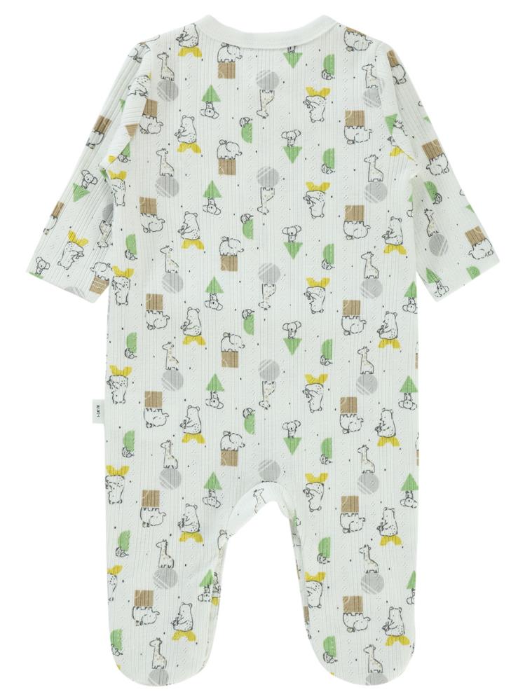 Civil Baby Sevimli Geometrik Hayvanlar Emp.1-6 Ay Tulum - Ekru