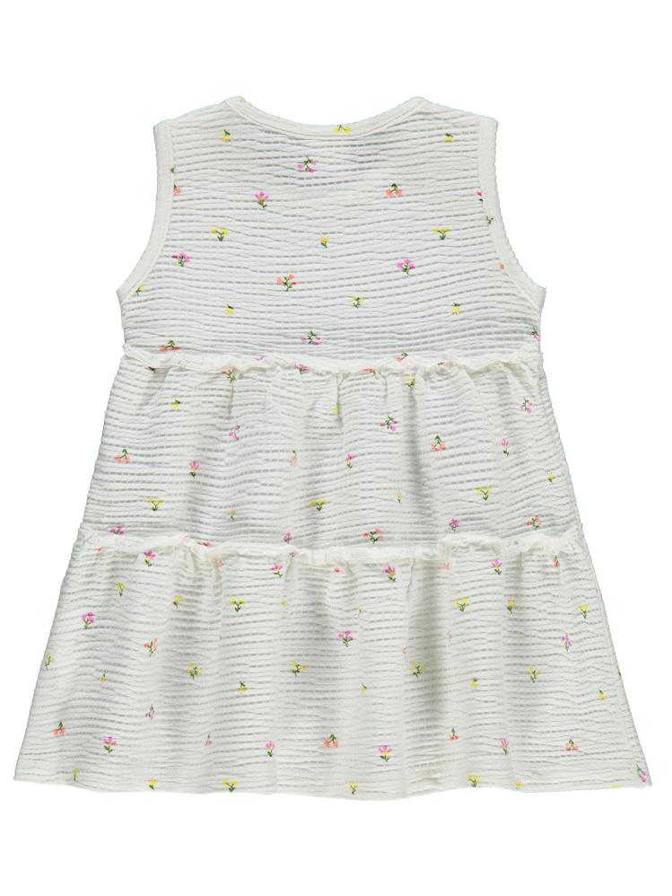 Civil Baby Mini Renkli Çiçek Empirme 6-18 Ay Elbise - Ekru