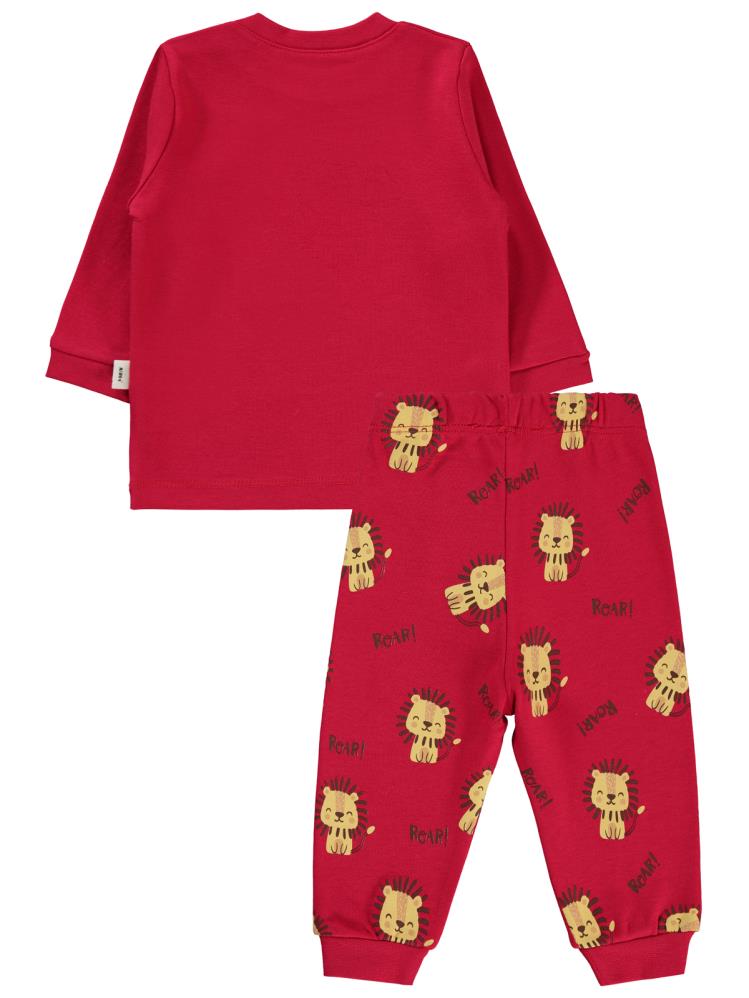 Civil Baby Aslan Baskılı 6-18 Ay Pijama Takımı - Kırmızı