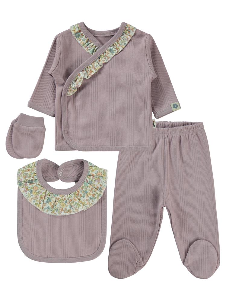 Civil Baby Çizgi Raporlu 0-1 Ay Zıbın Takımları - Lila