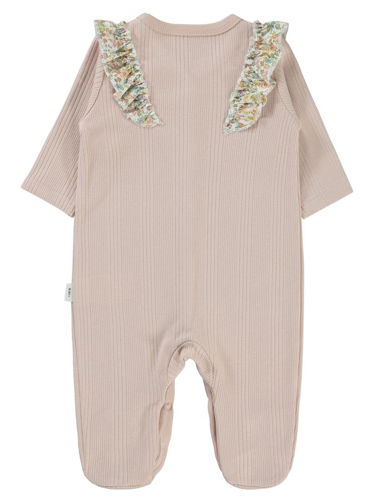 Civil Baby Çizgi Raporlu 1-6 Ay Tulum - Pudra