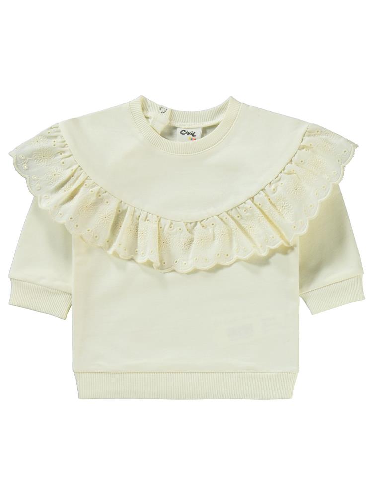 Civil Baby Brodeli 6-18 Ay Takım - Ekru