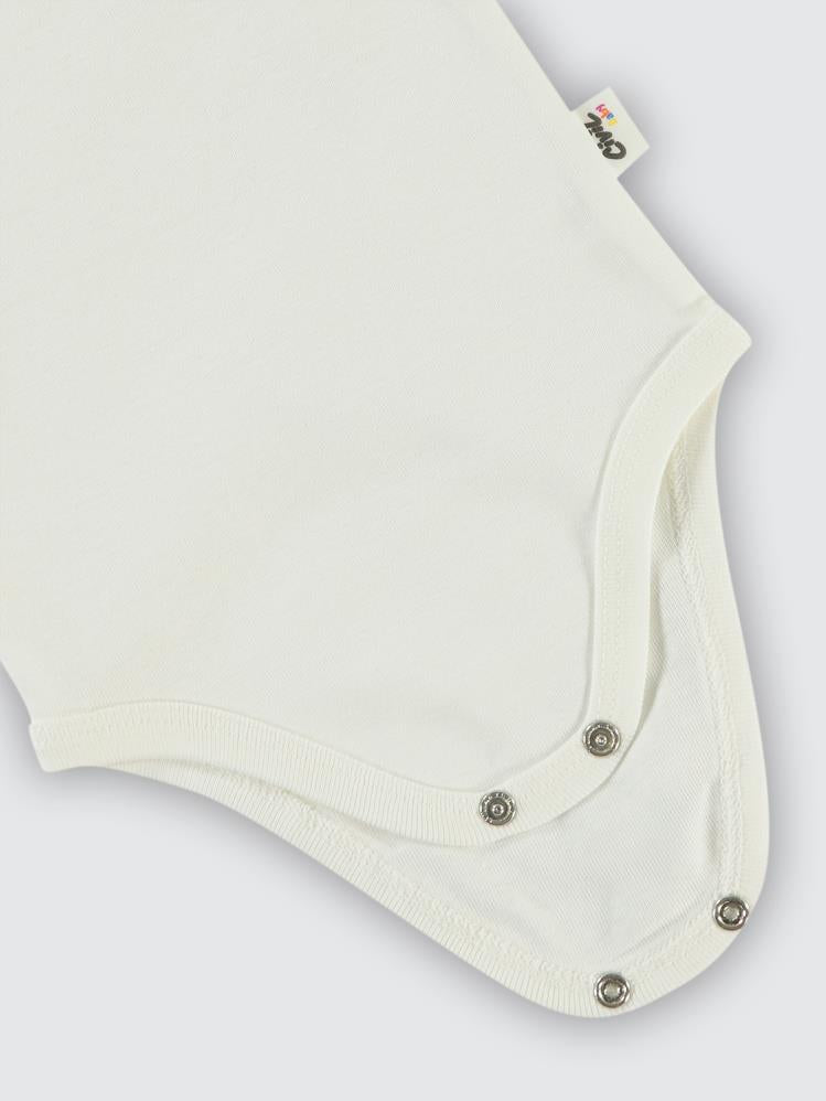 Civil Baby Düz Kısa Kol 3 lü 1-3 Yaş Çıtçıtlı Badi - Beyaz