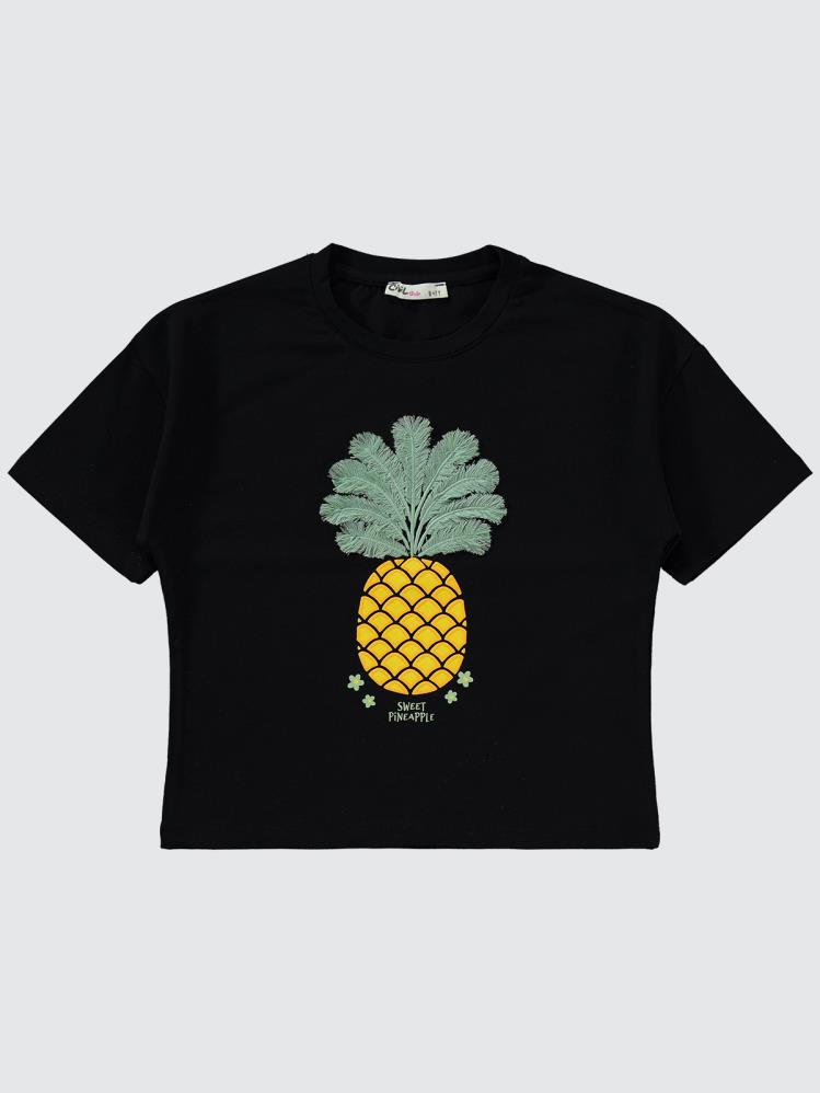 Civil Girls Ananas Baskılı 6-9 Yaş Takım - Siyah