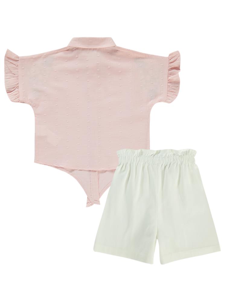 Civil Girls Çiçek Nakışlı 2-5 Yaş Takım - Pembe