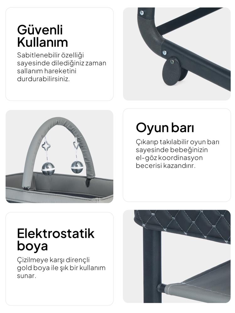 Kujju Harmony Lüks Pedli Ana Dizi - Gri