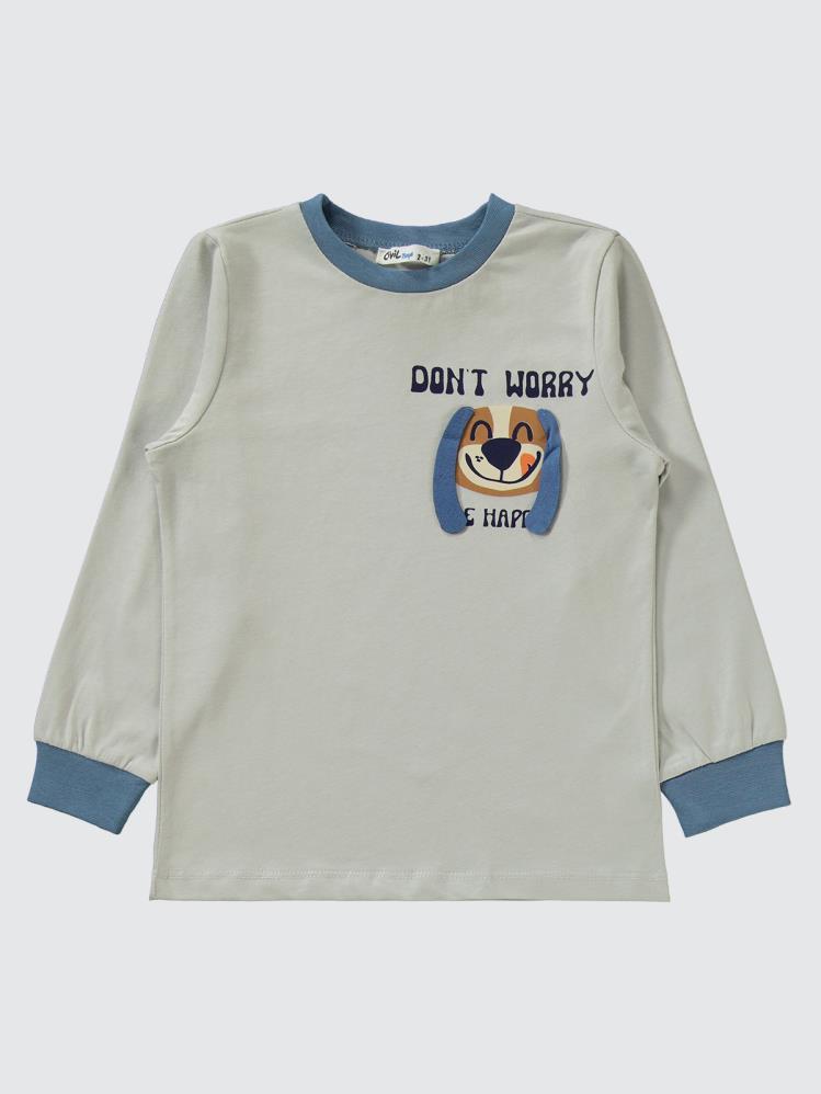 Civil Boys Köpek Baskılı 2-5 Yaş Pijama Takımı - Gri