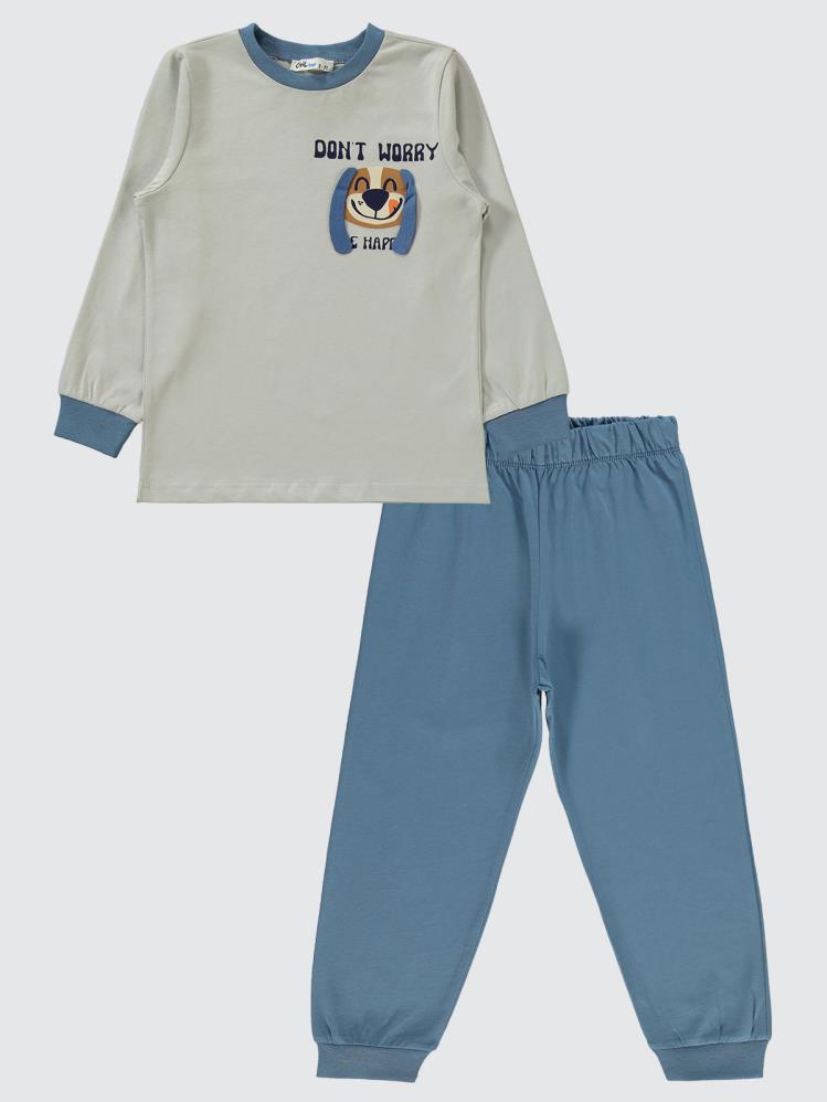 Civil Boys Köpek Baskılı 2-5 Yaş Pijama Takımı - Gri
