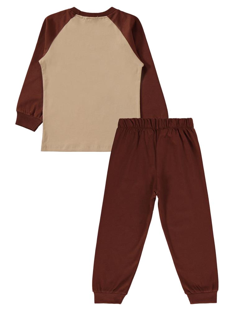 Civil Boys Ayıcık Baskılı 2-5 Yaş Pijama Takımı - Kahverengi