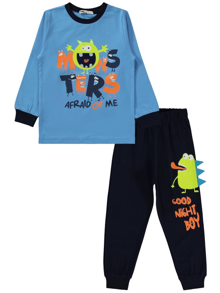 Civil Boys Monster Baskılı 2-5 Yaş Pijama Takımı - Lacivert