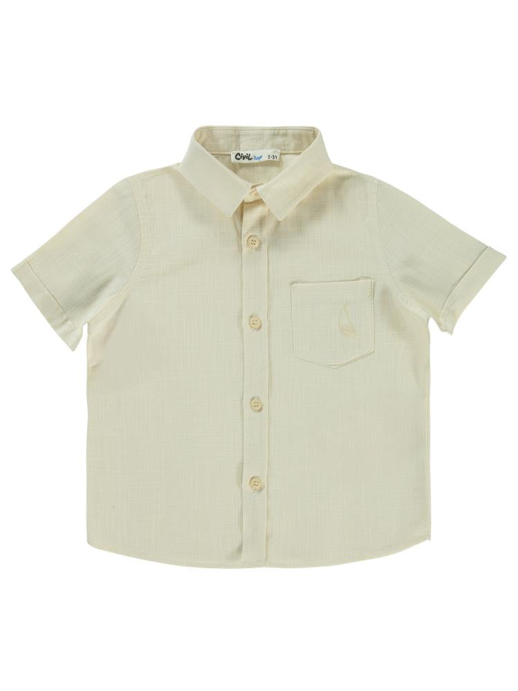 Civil Boys Yelken Nakışlı 2-5 Yaş Gömlek - Fil Dişi