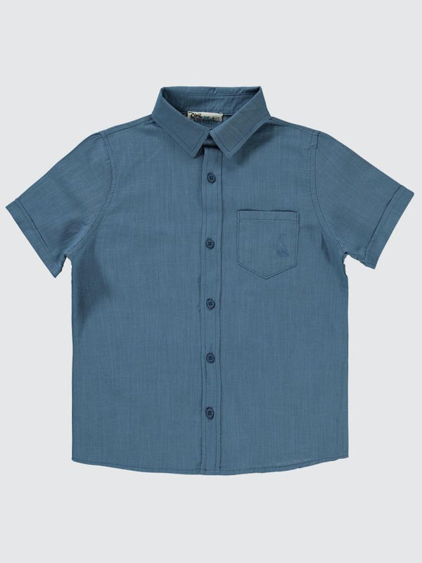 Civil Boys Yelken Nakışlı 10-13 Yaş Gömlek - Mavi