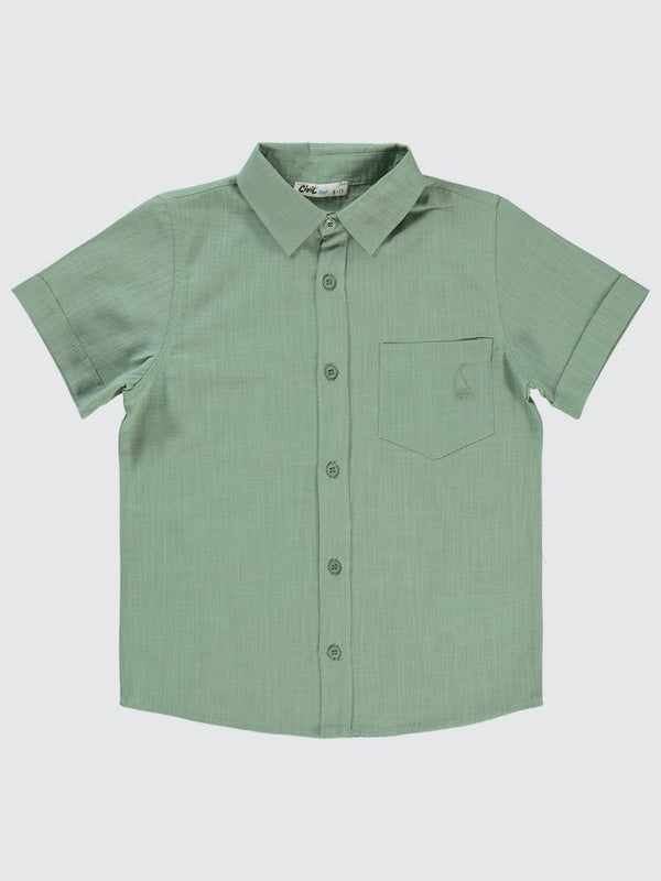 Civil Boys Yelken Nakışlı 10-13 Yaş Gömlek - Haki