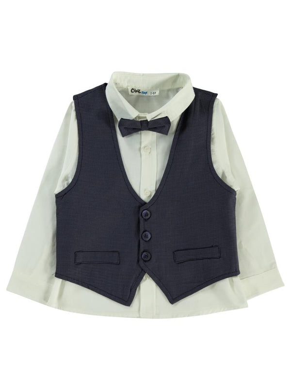 Civil Boys Papyonlu Yelekli 2-5 Yaş Gömlek - Lacivert