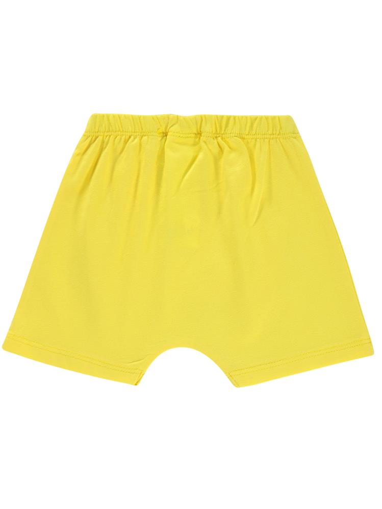 Civil Baby Ayı Surat Nakış Cepli 6-18 Ay Erkek Şort - Sarı