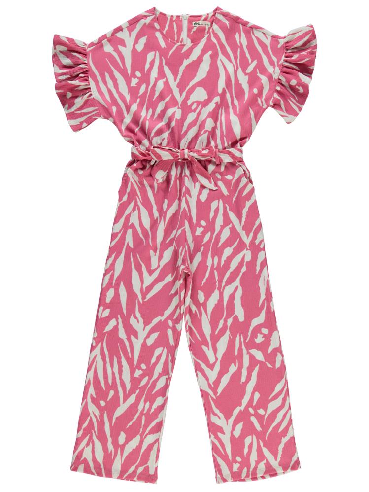 Civil Girls Zebra Desenli 10-13 Yaş Tulum - Pembe