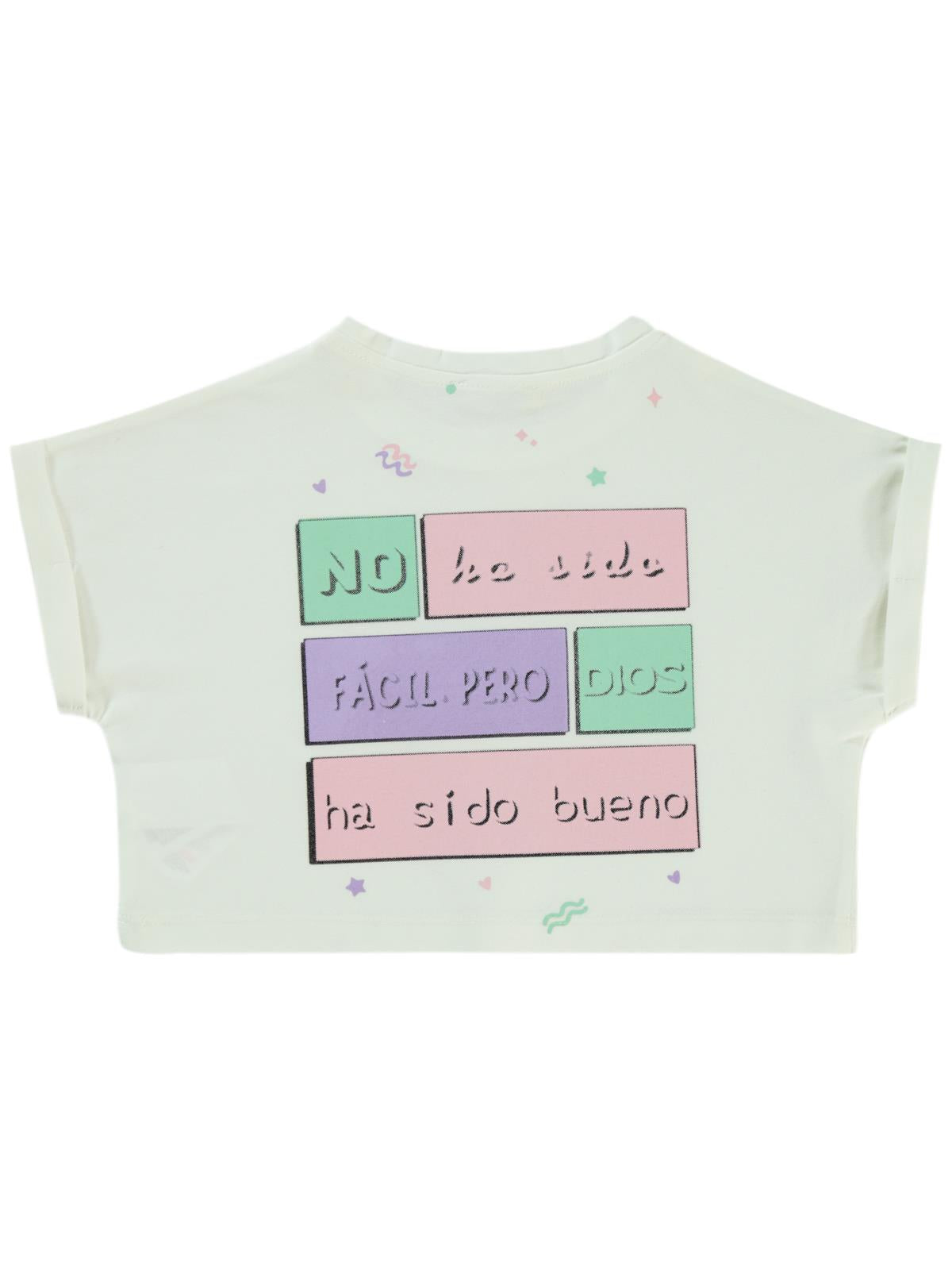 Civil Girls No Ha Side Baskılı 2-5 Yaş Tişört - Ekru