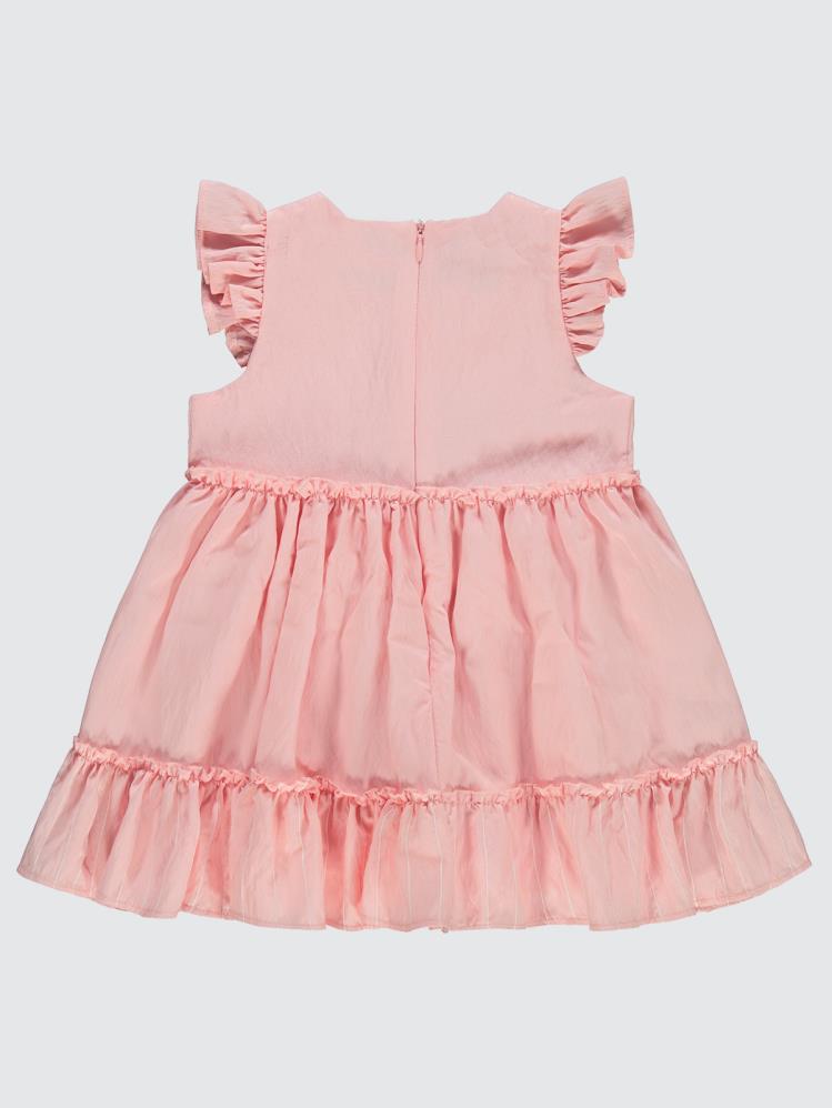 Civil Girls Çizgili Fiyonklu 2-5 Yaş Elbise - Pembe