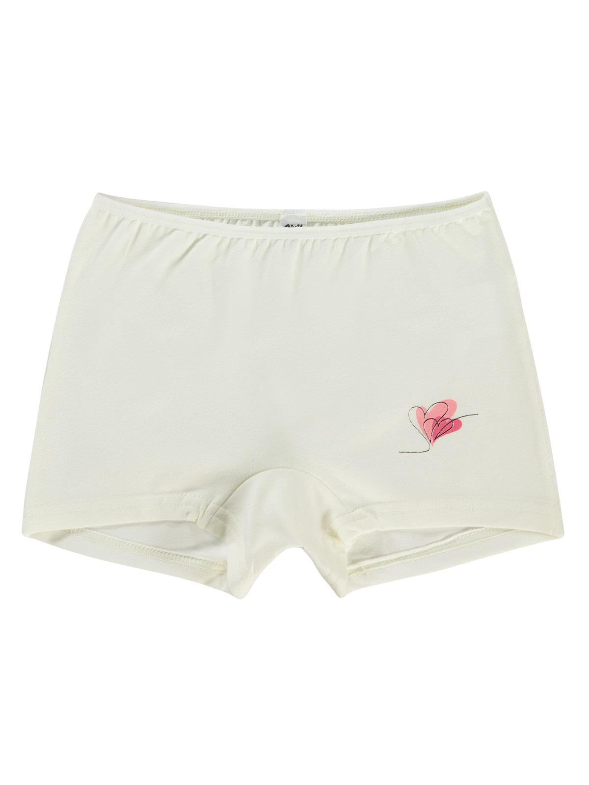 Civil Kız Çocuk Kalp 2'li Boxer Set | Likralı Süprem Baskılı | Okul Kreş ve Günlük Kullanım