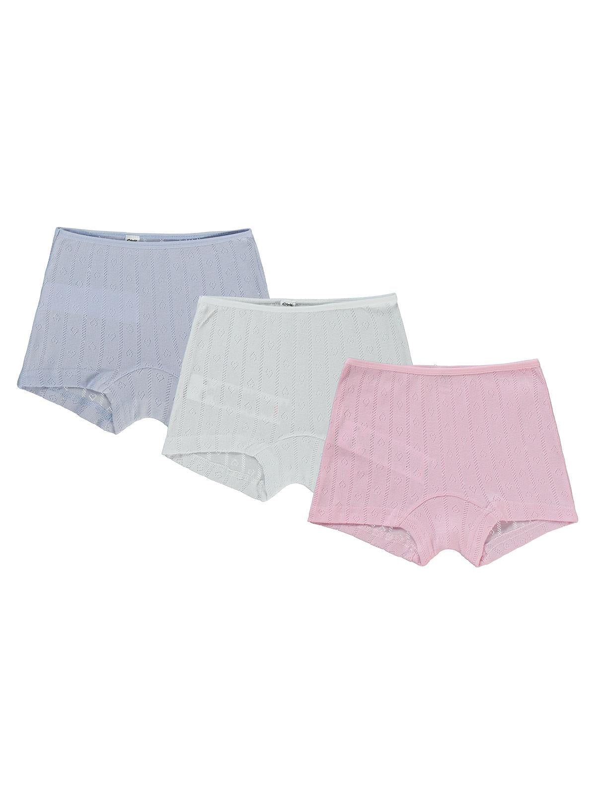 Civil Kız Çocuk Ribana Jakarlı 3'lü Boxer Set | Ribana | Okul Kreş ve Günlük Kullanım