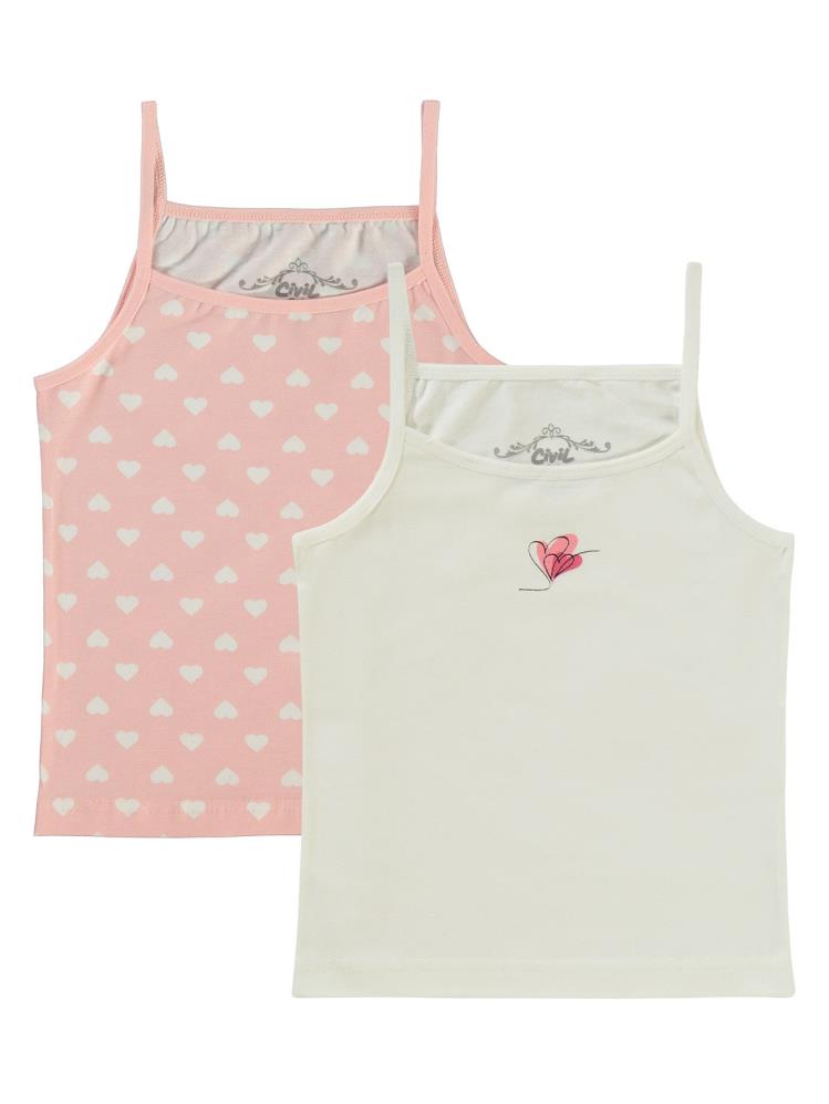 Civil Girls Kalp 2-10 Yaş 2'li Atlet Set