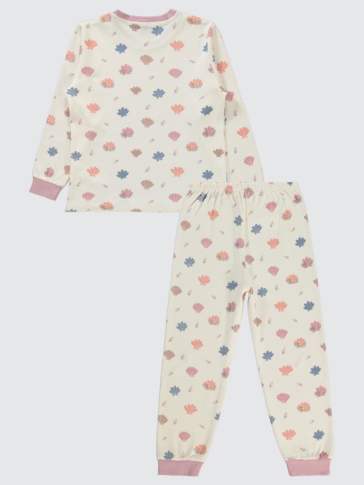 Civil Girls Deniz Kabuğu 6-9 Yaş Pijama Takımı - Pudra