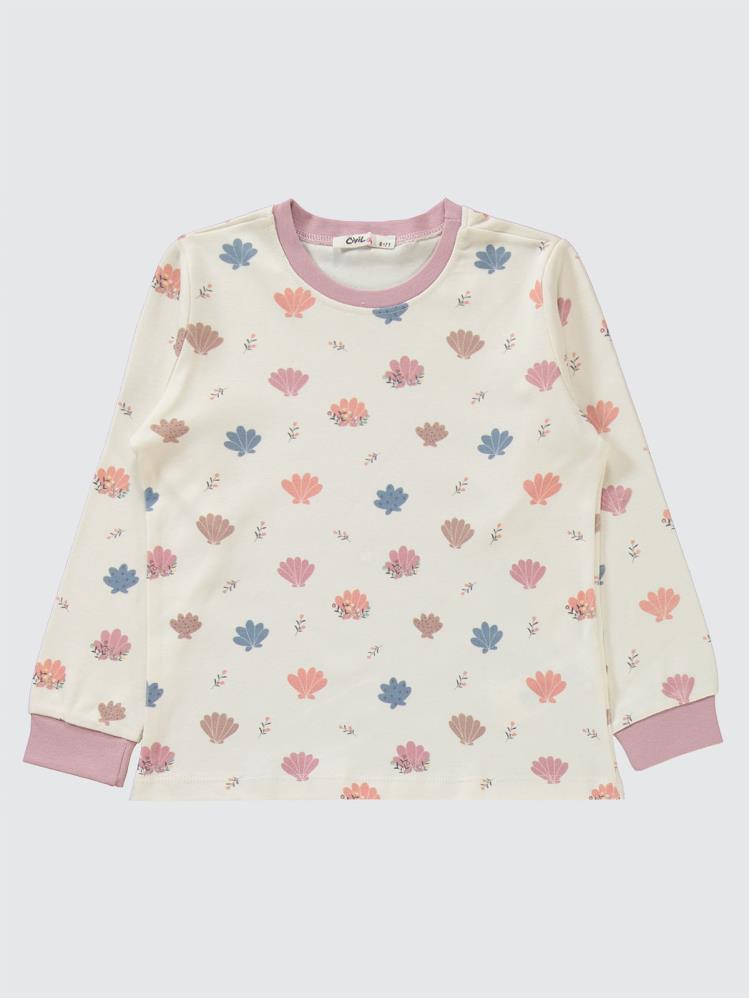 Civil Girls Deniz Kabuğu 6-9 Yaş Pijama Takımı - Pudra