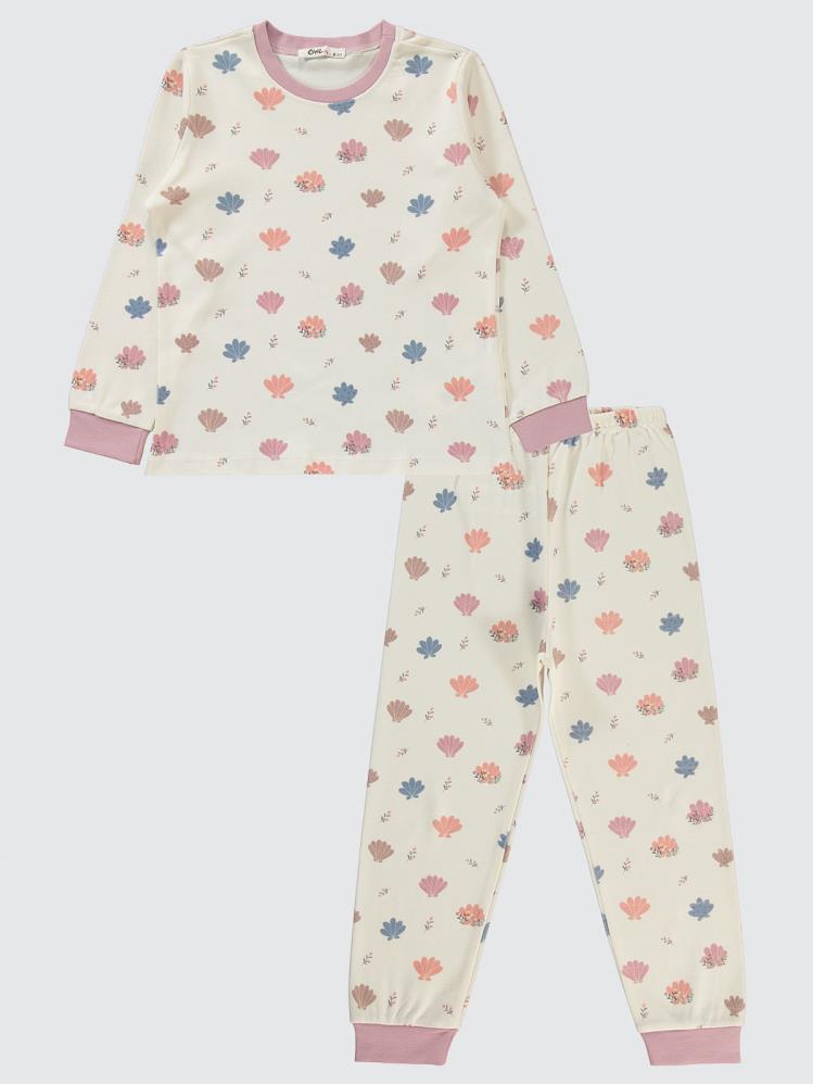 Civil Girls Deniz Kabuğu 6-9 Yaş Pijama Takımı - Pudra