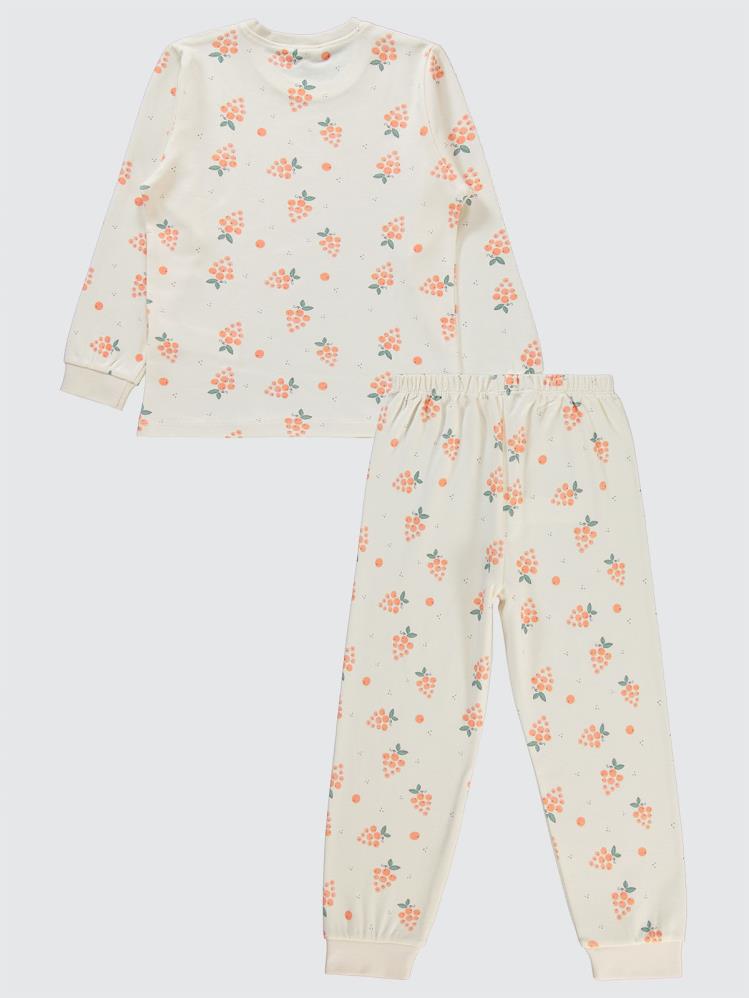 Civil Girls Üzüm Desenli 6-9 Yaş Pijama Takımı - Pudra