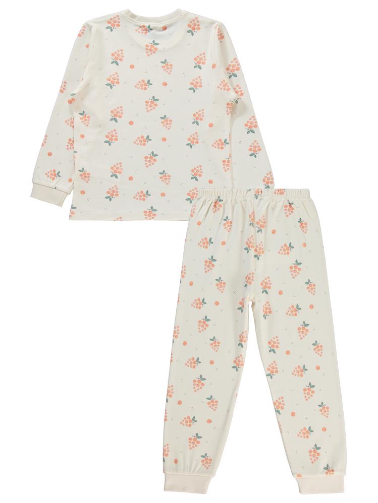 Civil Girls Üzüm Desenli 6-9 Yaş Pijama Takımı - Pudra