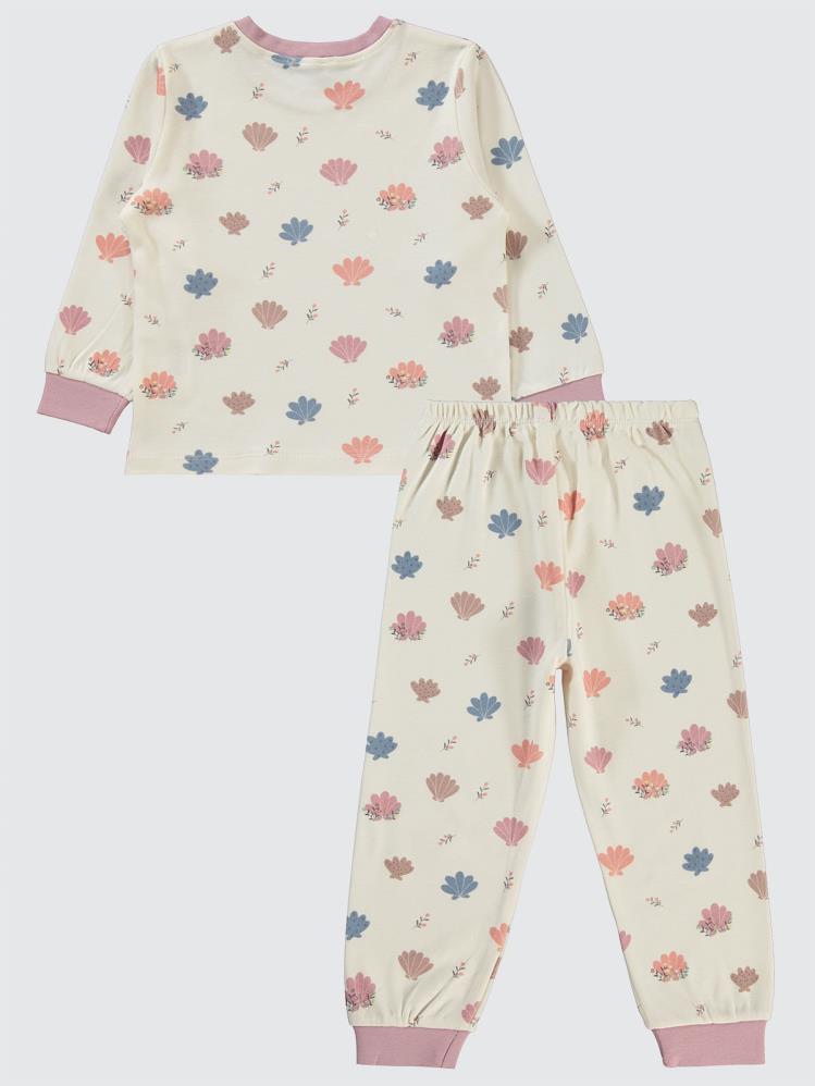 Civil Girls Deniz Kabuğu 2-5 Yaş Pijama Takımı - Pudra