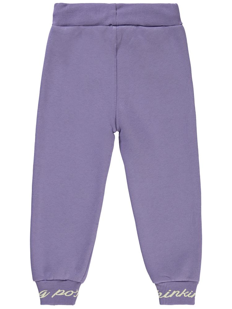 Civil Girls Paçası Baskılı 2-5 Yaş Eşofman Altı - Lila