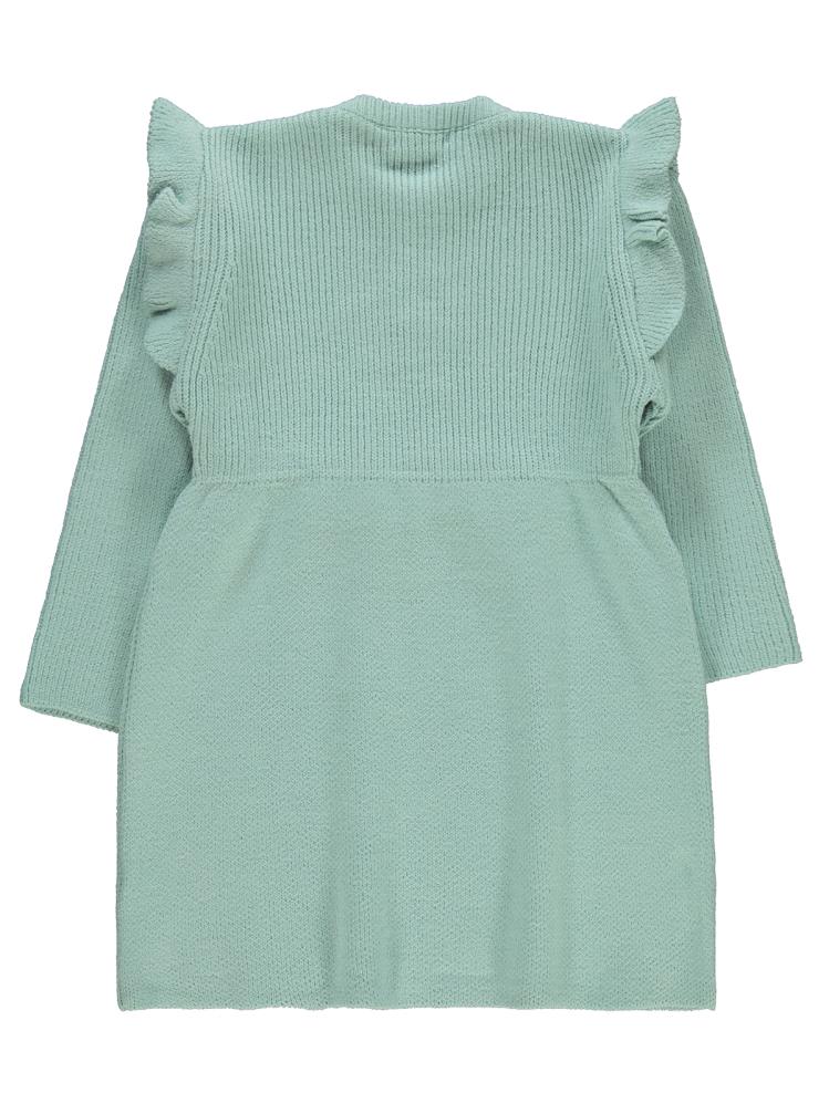 Civil Girls Kol Fırfırlı 6-9 Yaş Elbise - Yeşil