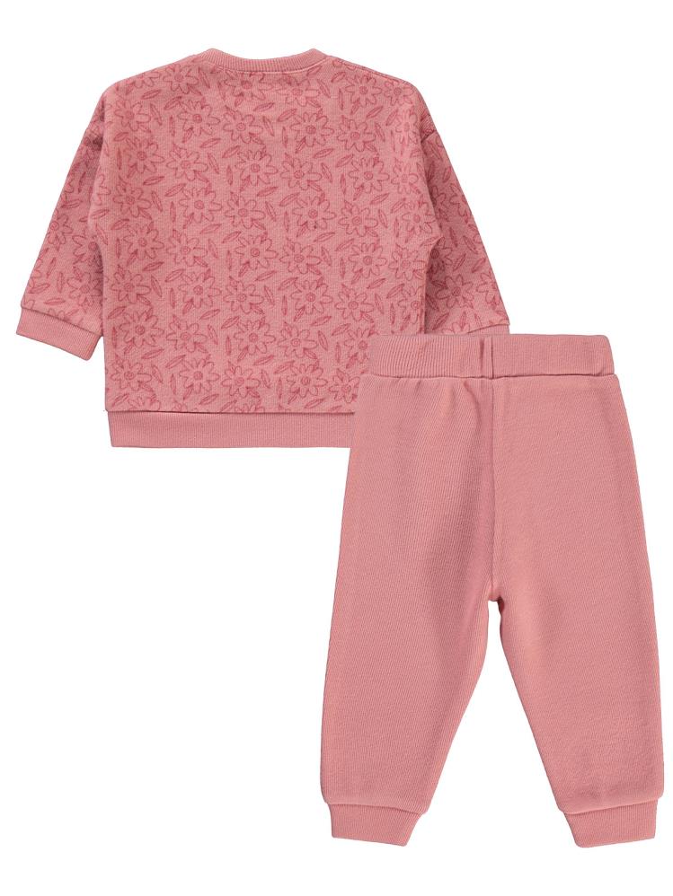 Civil Baby Çiçek Baskılı 6-18 Ay Takım - Pudra