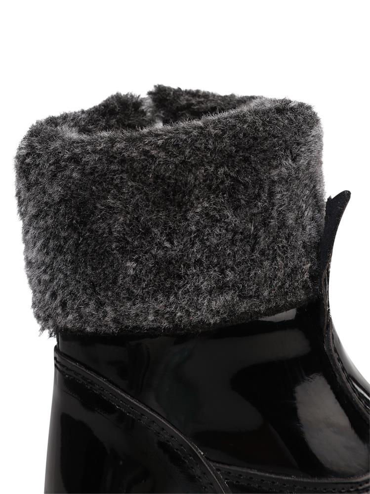 Civil Boots Kedi Nakışlı Rugan 21-25 Numara Bot ve Çizme - Siyah