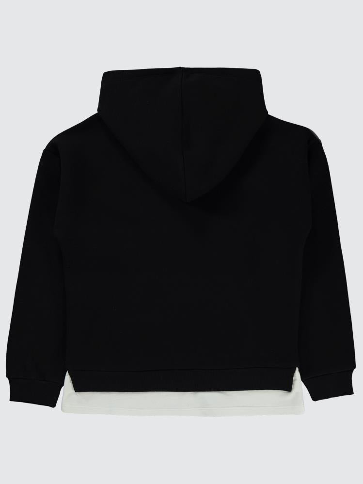 Civil Girls College Baskılı 10-13 Yaş Sweatshirt - Siyah