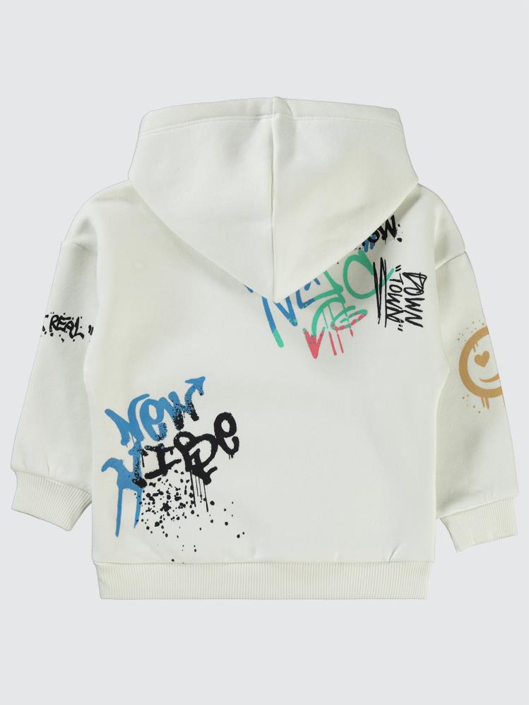 Civil Girls Grafitiy Baskılı 2-5 Yaş Sweatshirt - Ekru