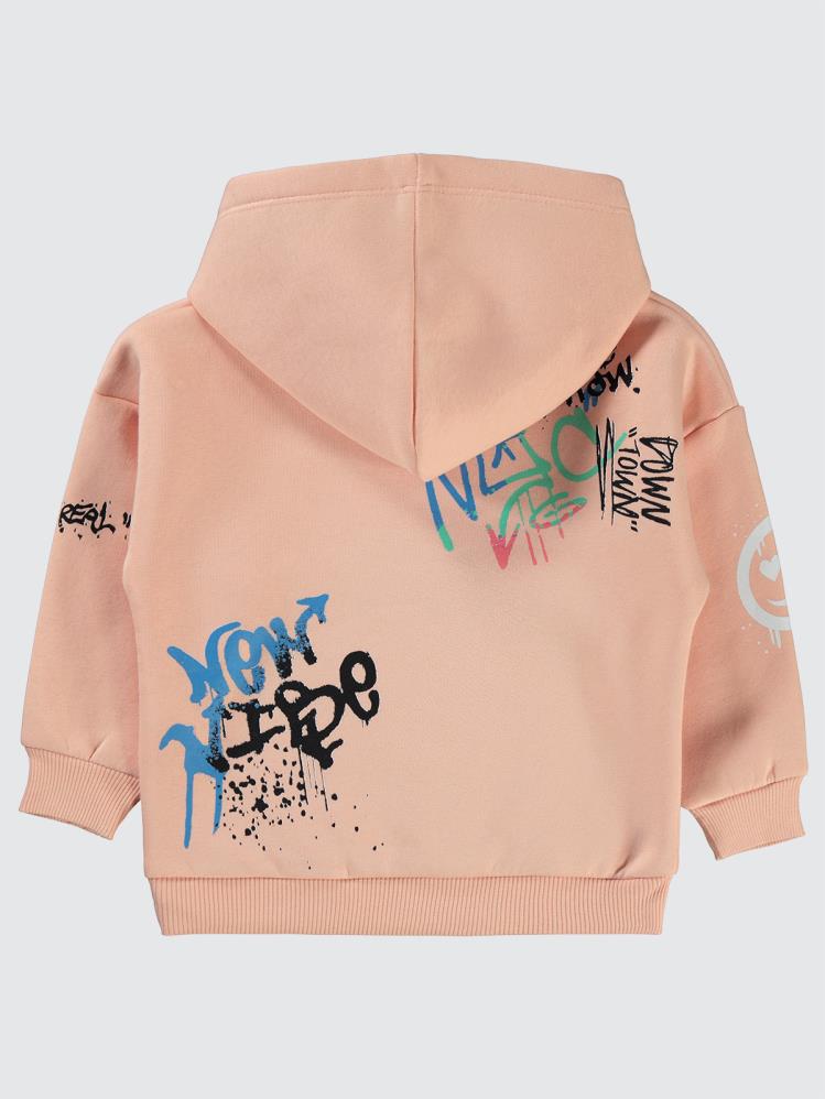 Civil Girls Grafitiy Baskılı 2-5 Yaş Sweatshirt - Pudra