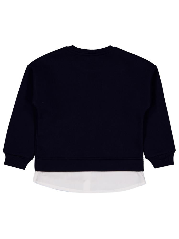 Civil Girls Love You Forever Baskılı 6-9 Yaş Sweatshirt - Lacivert