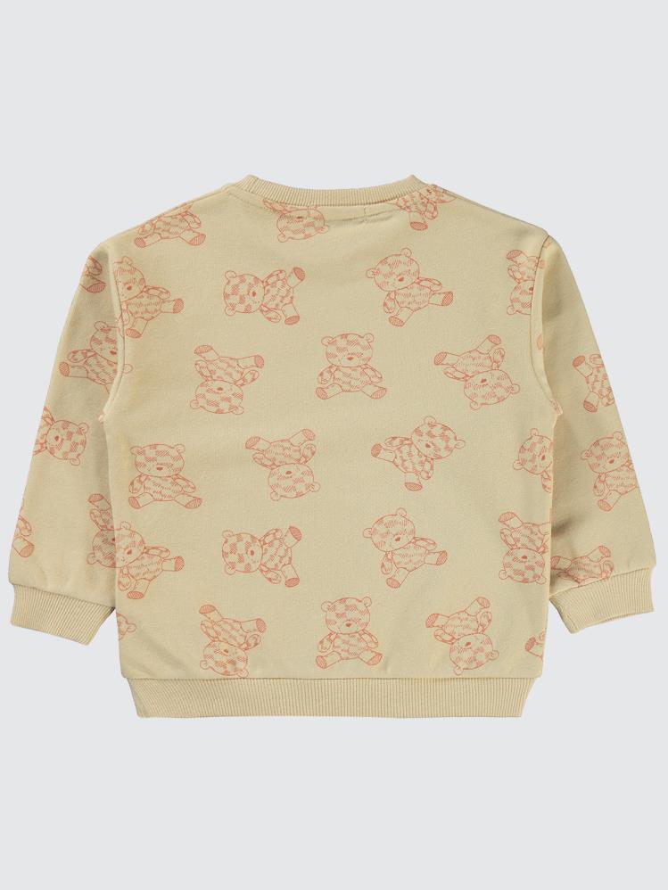 Civil Boys Ayıcık Baskılı 2-5 Yaş Sweatshirt - Bej