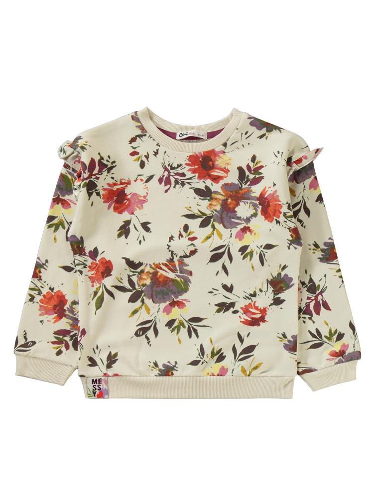 Civil Girls Messy Flowers Baskılı 6-9 Yaş Eşofman Takımı - Lila