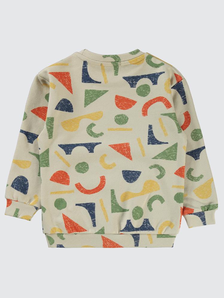 Civil Boys Geometrik Desenli 2-5 Yaş Sweatshirt - Bej